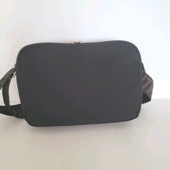 VALENTINO ROSSA Handbag Shoulder Purse Nylon Logo Bag Black Medium Vintage - Picture 2 of 10